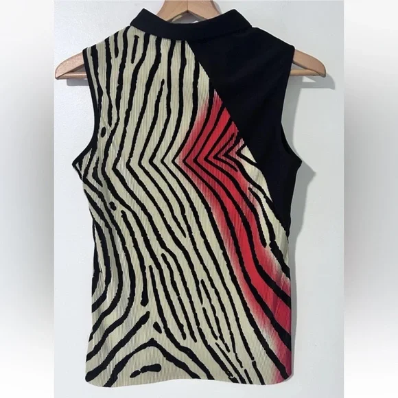 Jamie Sadock Abstract 1/4 Zip Sleeveless Golf Tank - Picture 8 of 12